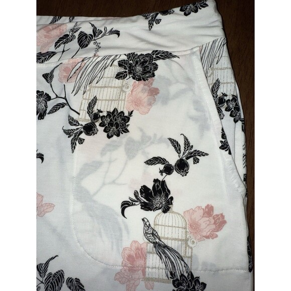 Soma Women’s Pajama Pants L Floral Birdcage Print Lace Trim Lounge Sleepwear - Picture 7 of 11